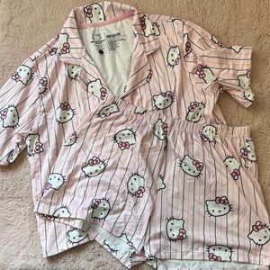 Hello Kitty Pink Striped Kids Matching Set